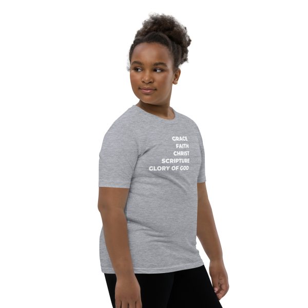 The Valley Remnant Church 5 Solas Youth Short Sleeve T-Shirt