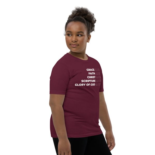 The Valley Remnant Church 5 Solas Youth Short Sleeve T-Shirt